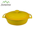 Gelber runder Emaille-Bräter Pan Kitchen Cookware Set